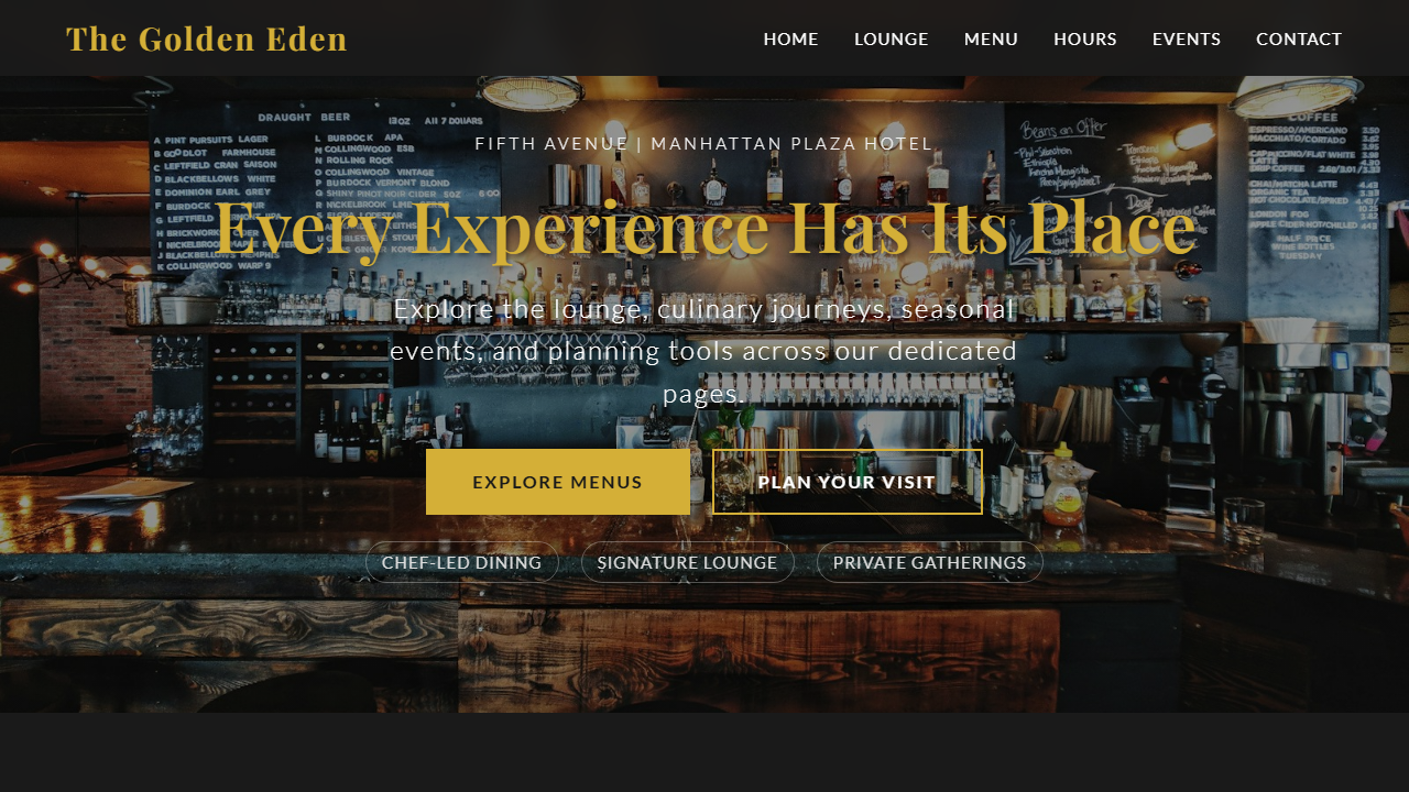 Captură ecran The Golden Eden – Șablon HTML premium pentru restaurante